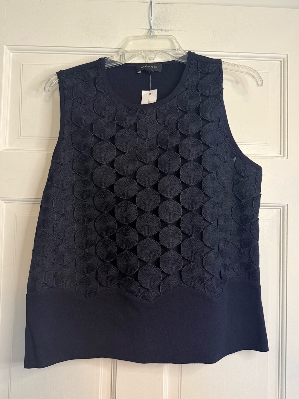 Ann Taylor Navy Knit Sleeveless Top